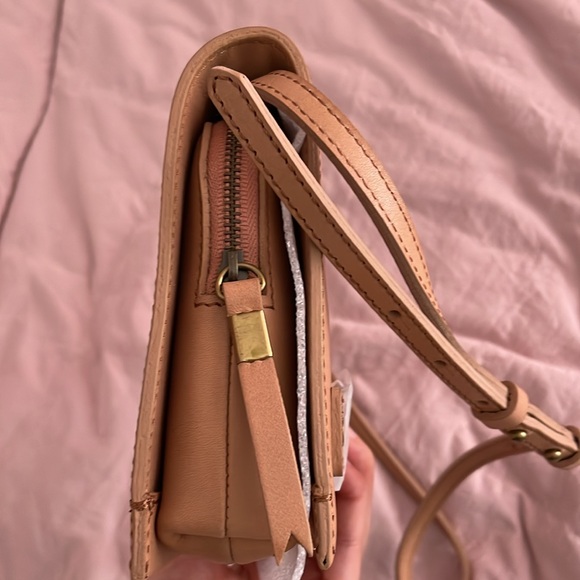 New Madewell Morgan Beige Leather Crossbody Bag - Picture 4 of 9